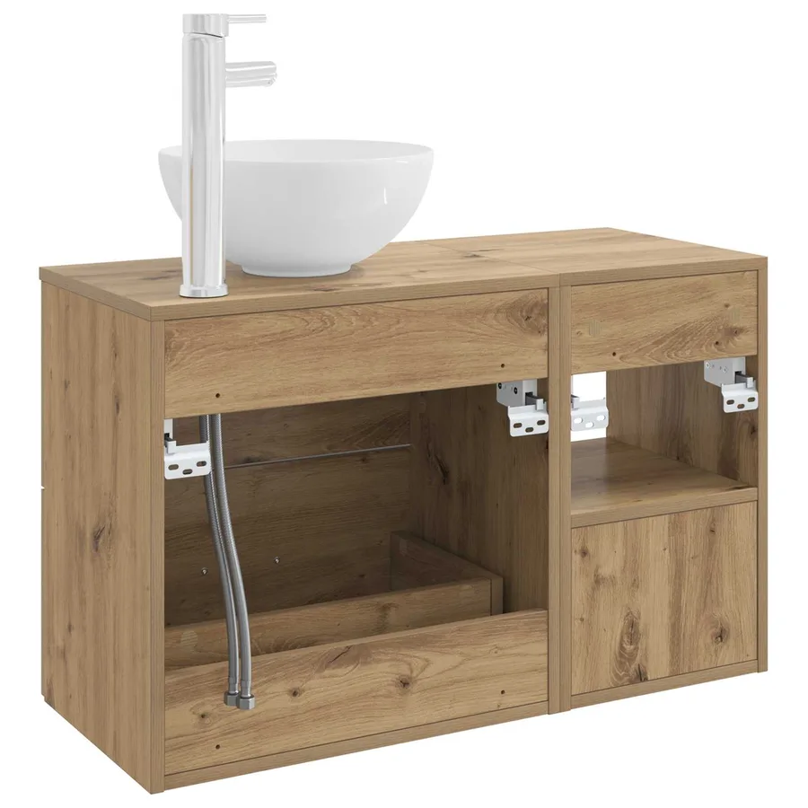 Ensemble de mobilier de salle de bain 2 pc Chêne artisanal - 6