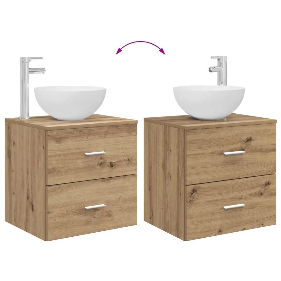 Ensemble de mobilier de salle de bain 2 pc Chêne artisanal - 9