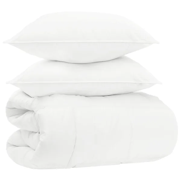 Ensemble de couette Blanc 200 x 220 cm Coton, Bambou, Polyester