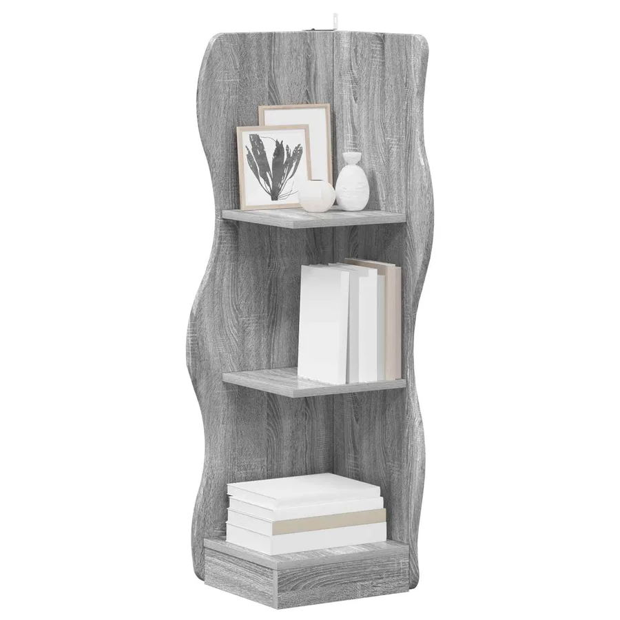 Étagère d'angle Sonoma gris 34 x 33 x 102 cm Bois d'ingénierie - 3