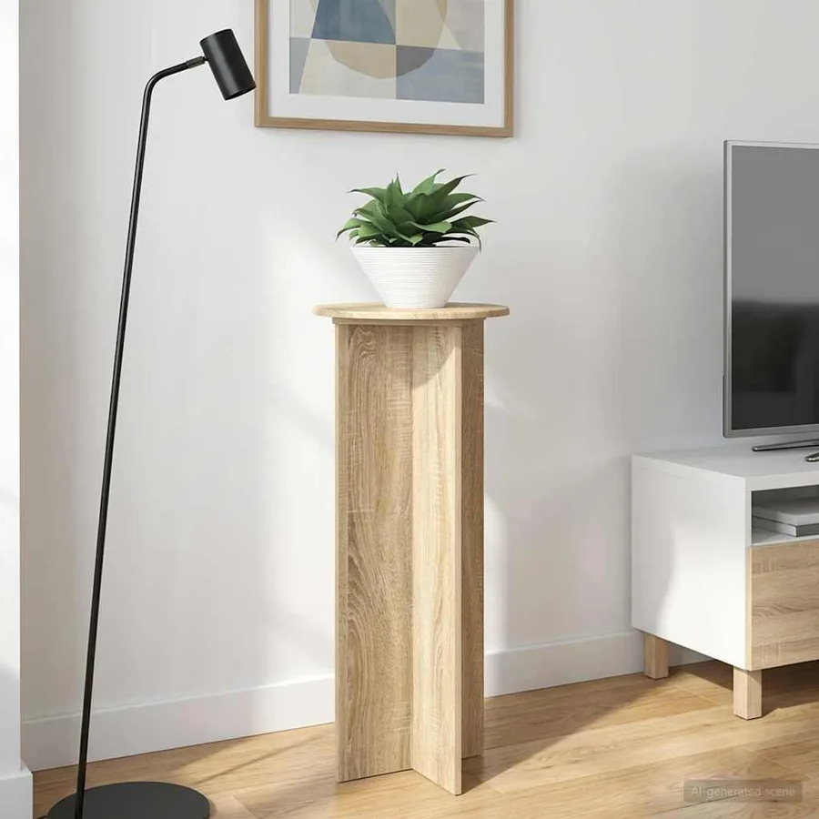 Support de Plante 2 pcs Chêne Sonoma Ø40 x 100 cm - 4