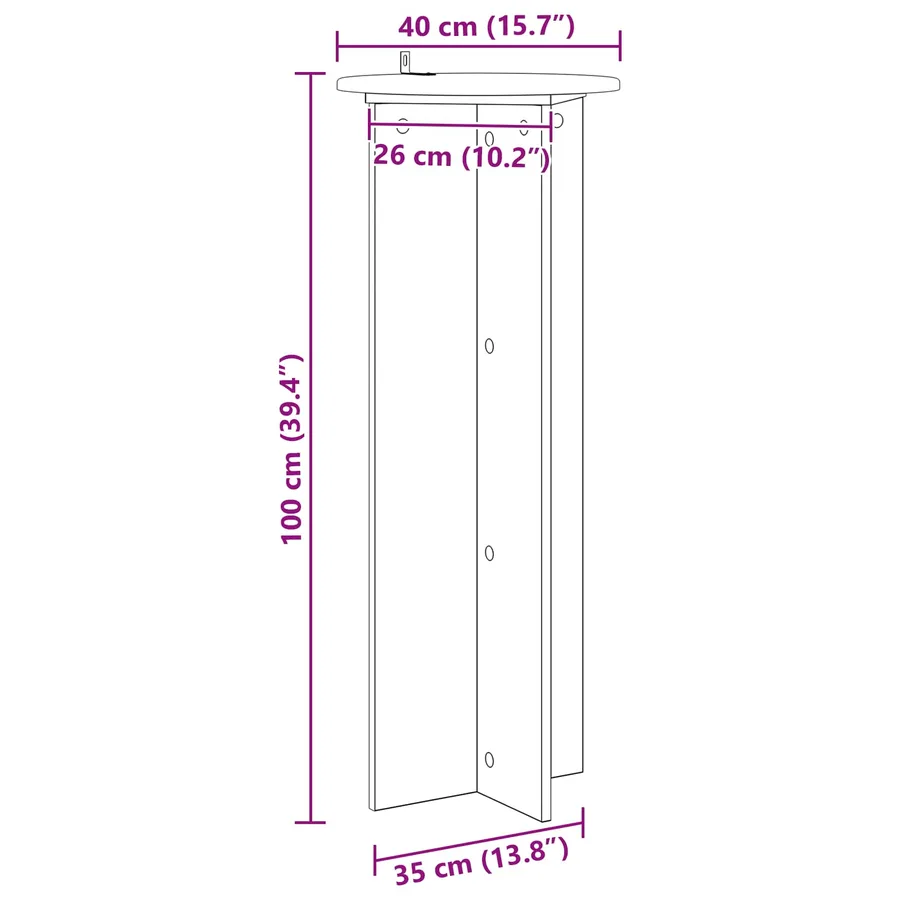 Support de Plante 2 pcs Chêne Sonoma Ø40 x 100 cm - 8