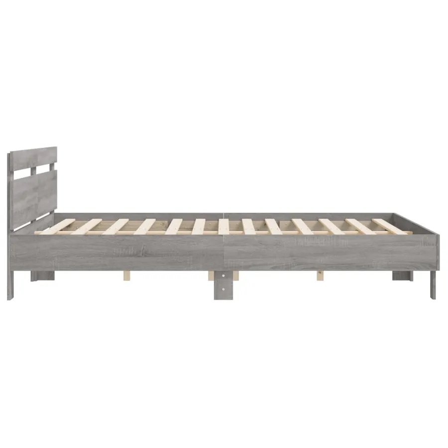 Cadre de lit sans matelas sonoma gris 200x200 cm - 6