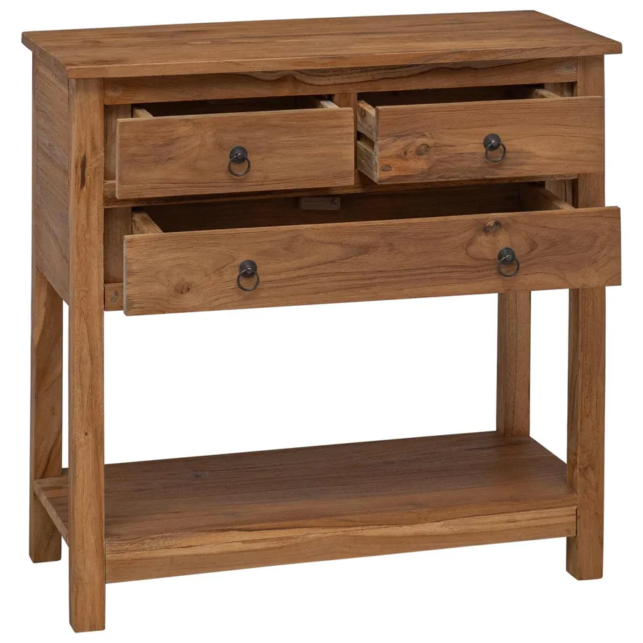 Buffet Naturel 79 x 35 x 80 cm Bois de teck massif - 2
