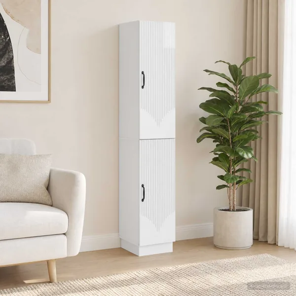 Ensemble de Meubles 2 pcs Blanc brillant Bois d'ingénierie
