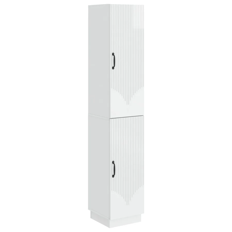 Ensemble de Meubles 2 pcs Blanc brillant Bois d'ingénierie - 2