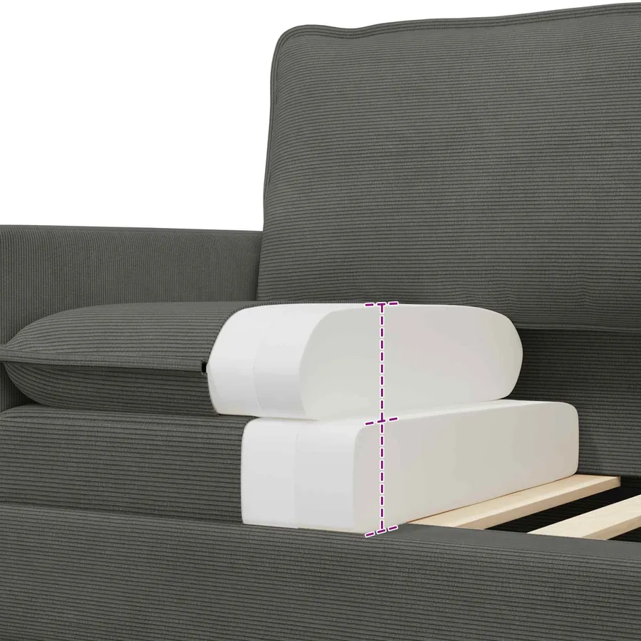 Ensemble de Canapés 2 pcs Gris foncé Tissu - 6