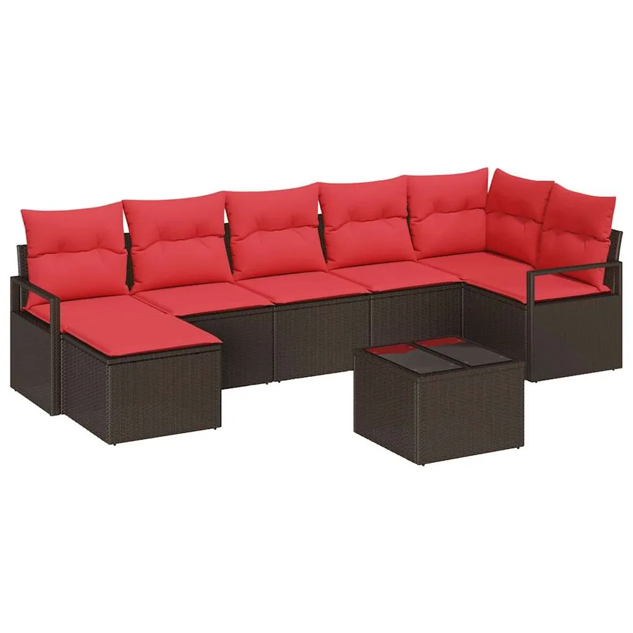 Ensemble de Canapés 8 pcs Marron polyrotin - 2