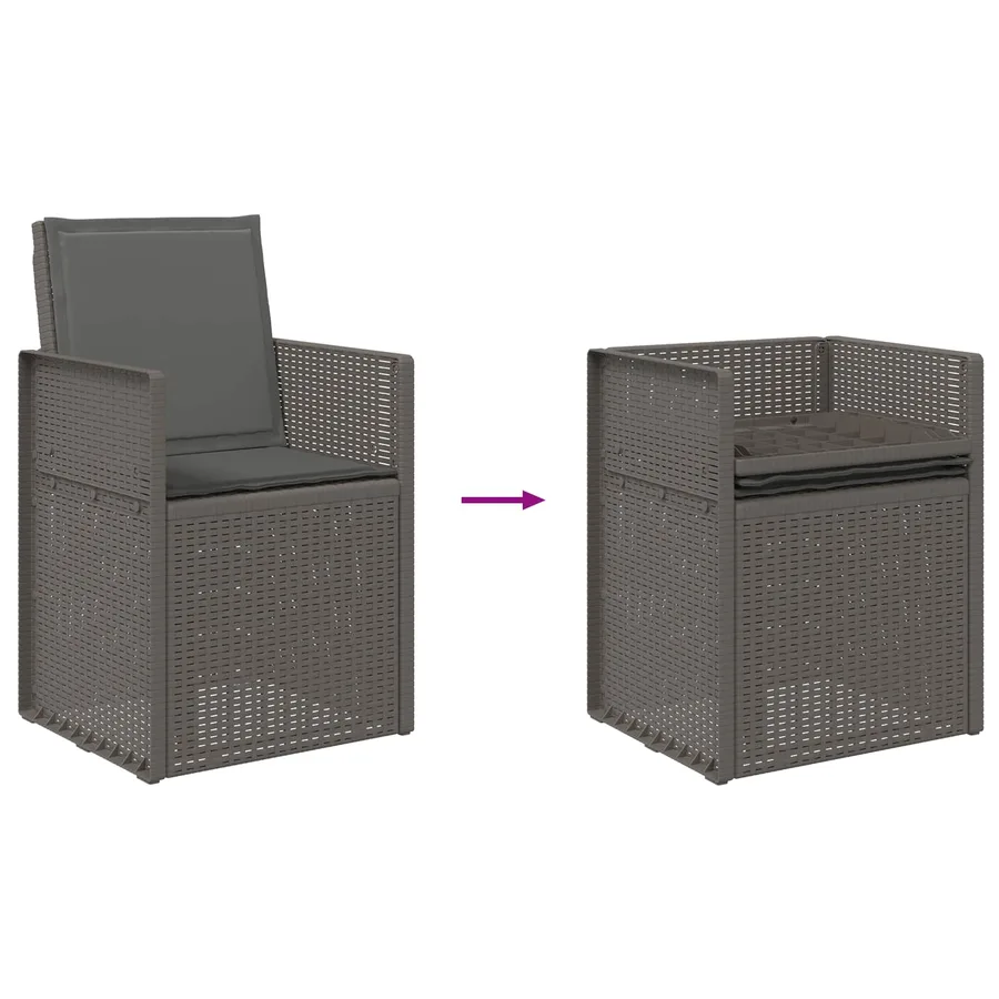 Ensemble de salle à manger pour jardin avec coussin 7 pcs PP - 9