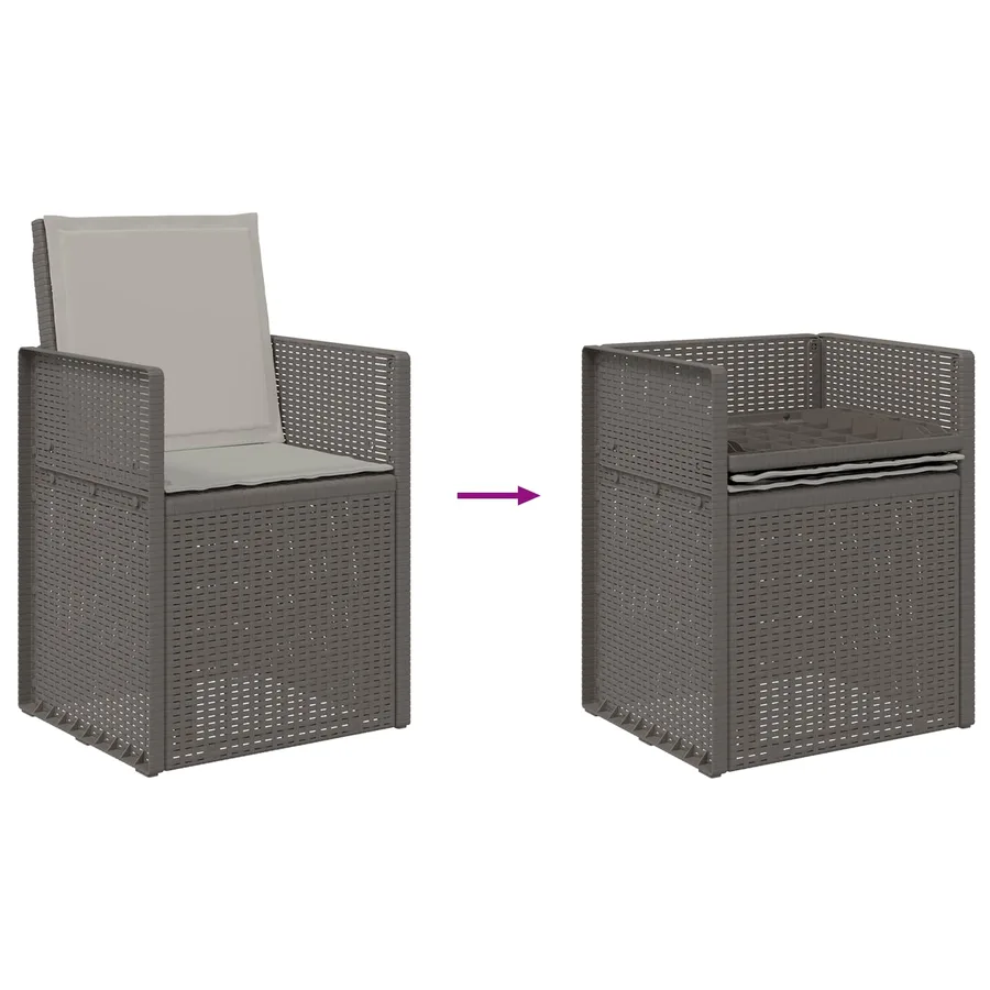 Ensemble de salle à manger pour jardin 7 pcs Gris clair PP - 9