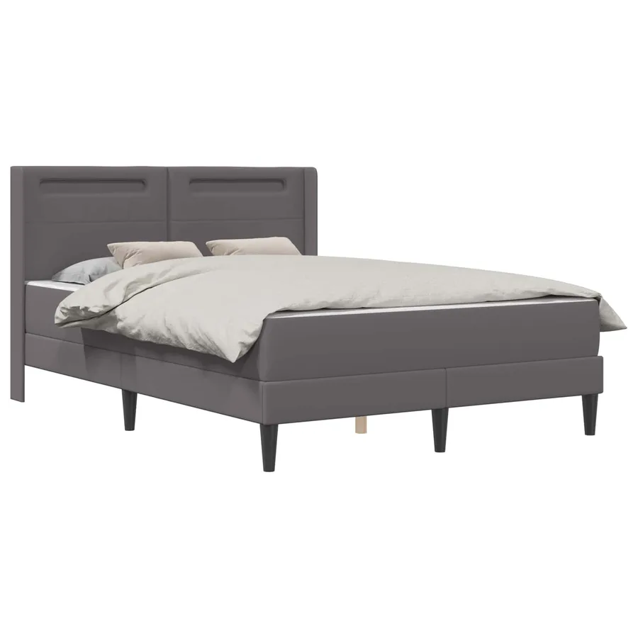 Cadre de lit avec matelas Gris 140 x 200 cm Simili cuir - 3