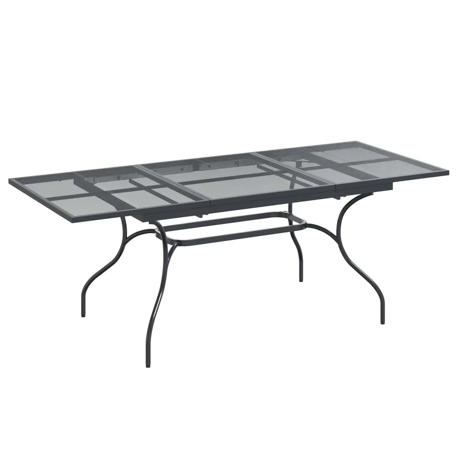 Table de Salle à Manger en Maille Extensible Anthracite Acier - 2