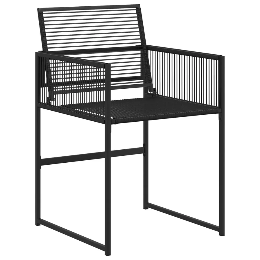 Ensemble de salle à manger pour jardin 5 pcs Noir polyrotin - 4