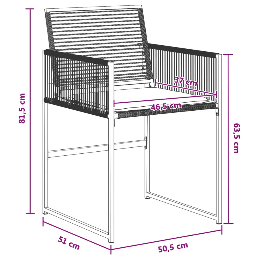 Ensemble de salle à manger pour jardin 5 pcs Noir polyrotin - 9