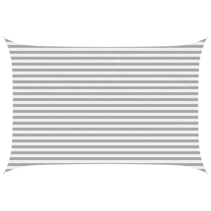 Voile d'ombre Gris clair et blanc 4,5 × 3 m - 2