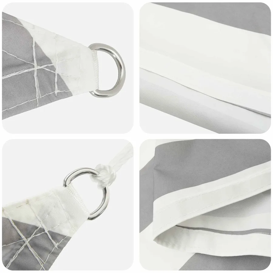 Voile d'ombre Gris clair et blanc 4,5 × 3 m - 4