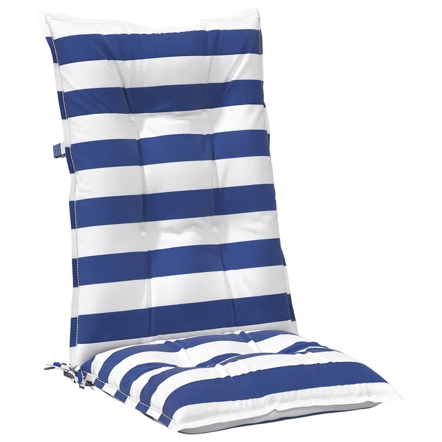 Coussin d'extérieur 4 pcs Bleu et Blanc 120 x 50 x 7 cm Tissu - 6