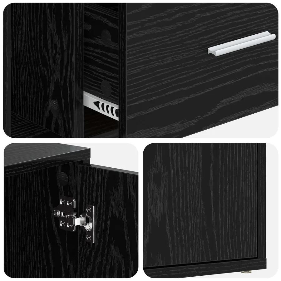 Meuble d'angle Chêne noir 200 x 40 x 45 cm Bois d'ingénierie - 12