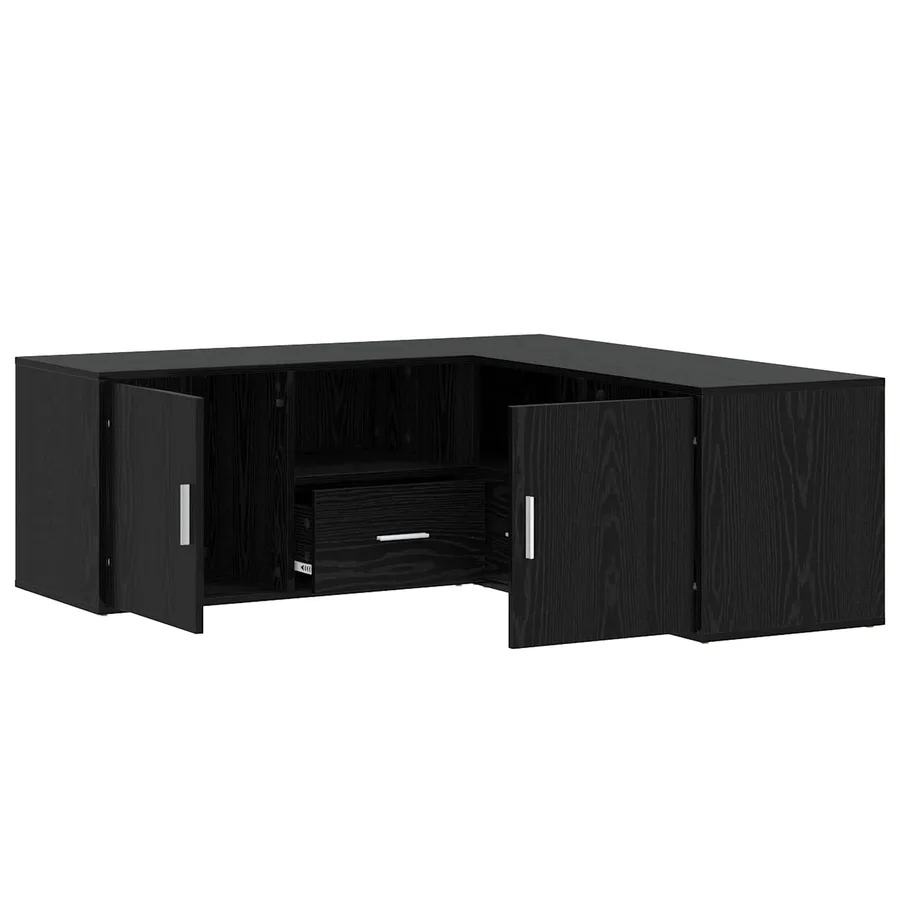 Meuble d'angle Chêne noir 200 x 40 x 45 cm Bois d'ingénierie - 2