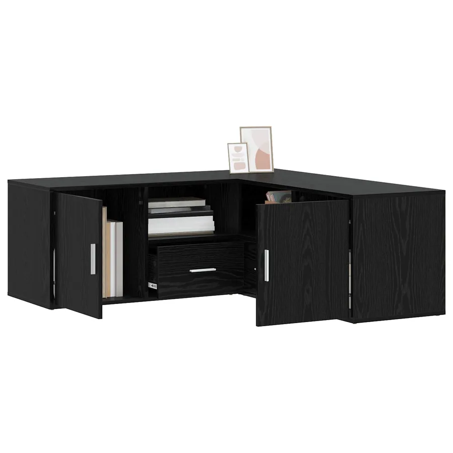 Meuble d'angle Chêne noir 200 x 40 x 45 cm Bois d'ingénierie - 3