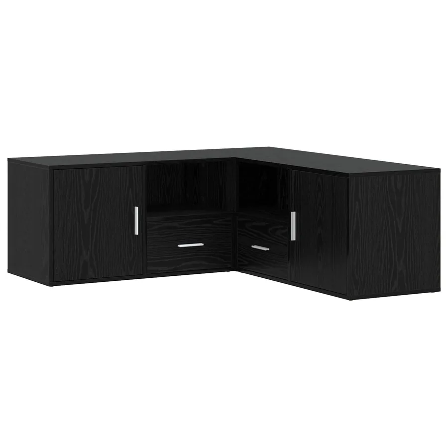 Meuble d'angle Chêne noir 200 x 40 x 45 cm Bois d'ingénierie - 5
