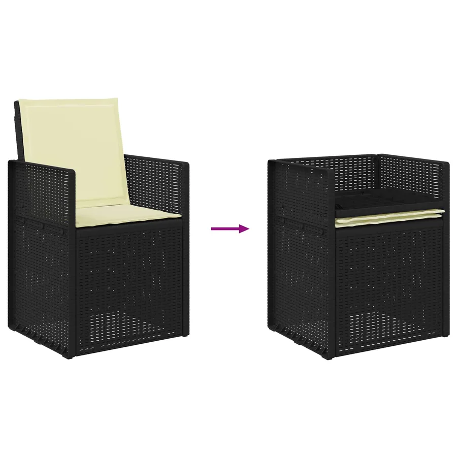 Ensemble de salle à manger pour jardin avec coussin 7 pcs PP - 9