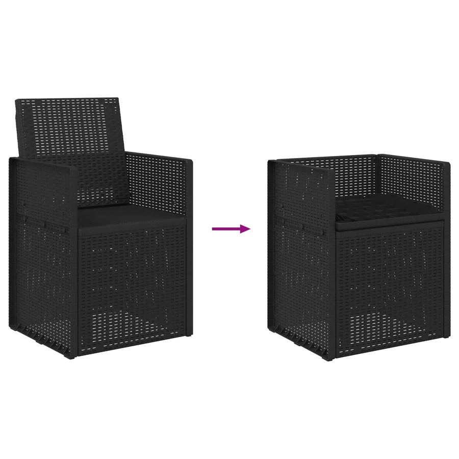 Chaises de jardin salle à manger 2 pcs Anthracite PP - 9