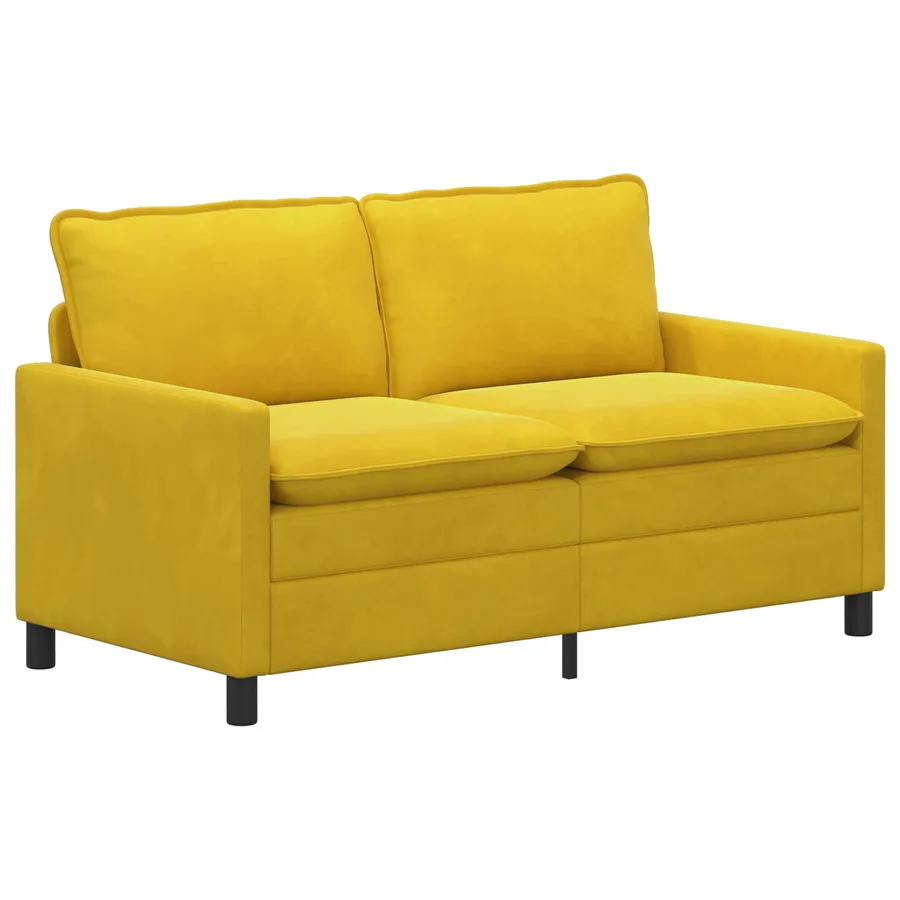 Ensemble de Canapés 2 pcs Jaune Velours - 4