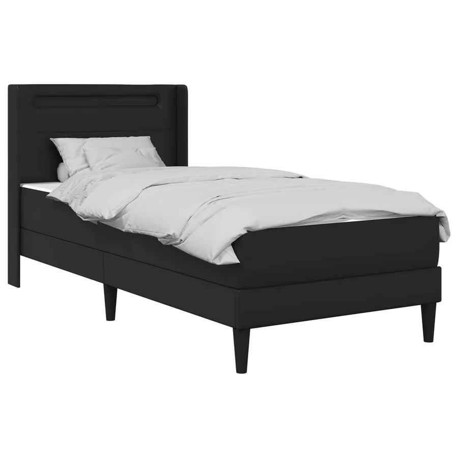 Cadre de lit avec matelas Noir 90 x 190 cm Simili cuir - 3