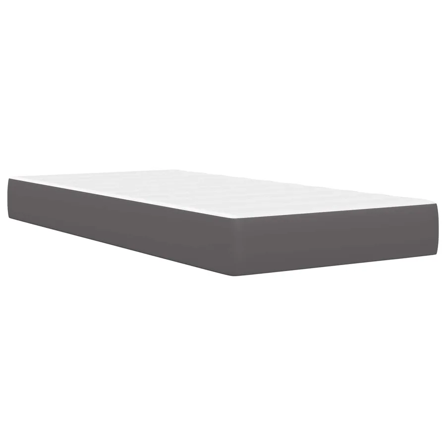 Cadre de lit avec matelas Gris 90 x 200 cm Simili cuir - 7