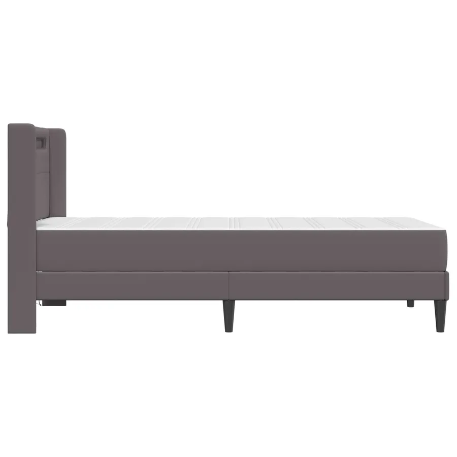 Cadre de lit avec matelas Gris 90 x 200 cm Simili cuir - 9