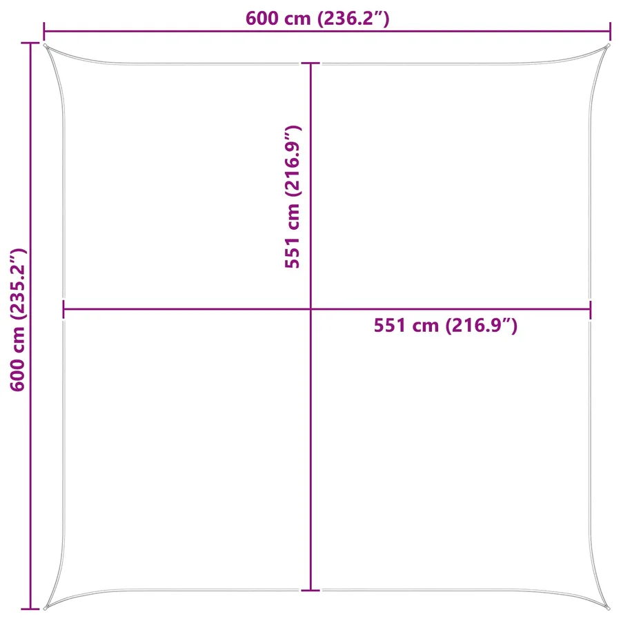 Voile d'ombre Bleu et Blanc 6 x 6 m 100 % polyester Oxford - 10