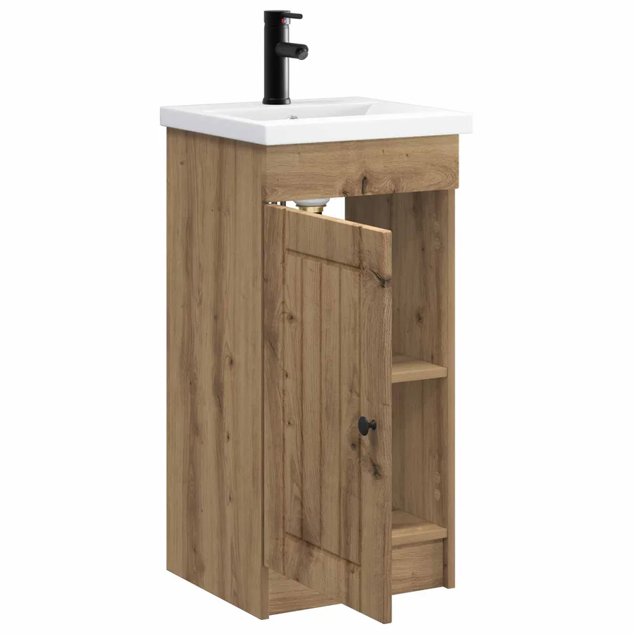 Meuble de salle de bain avec évier Chêne artisanal - 4