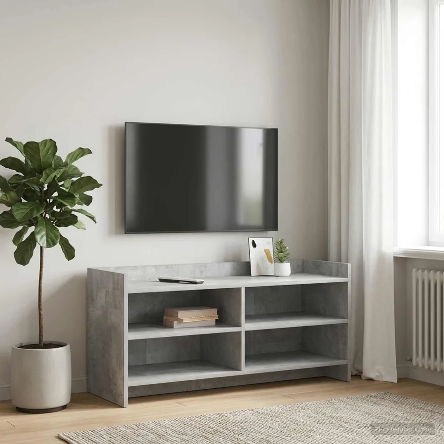 Meuble TV 100 x 33 x 47 cm Gris béton Bois d'ingénierie