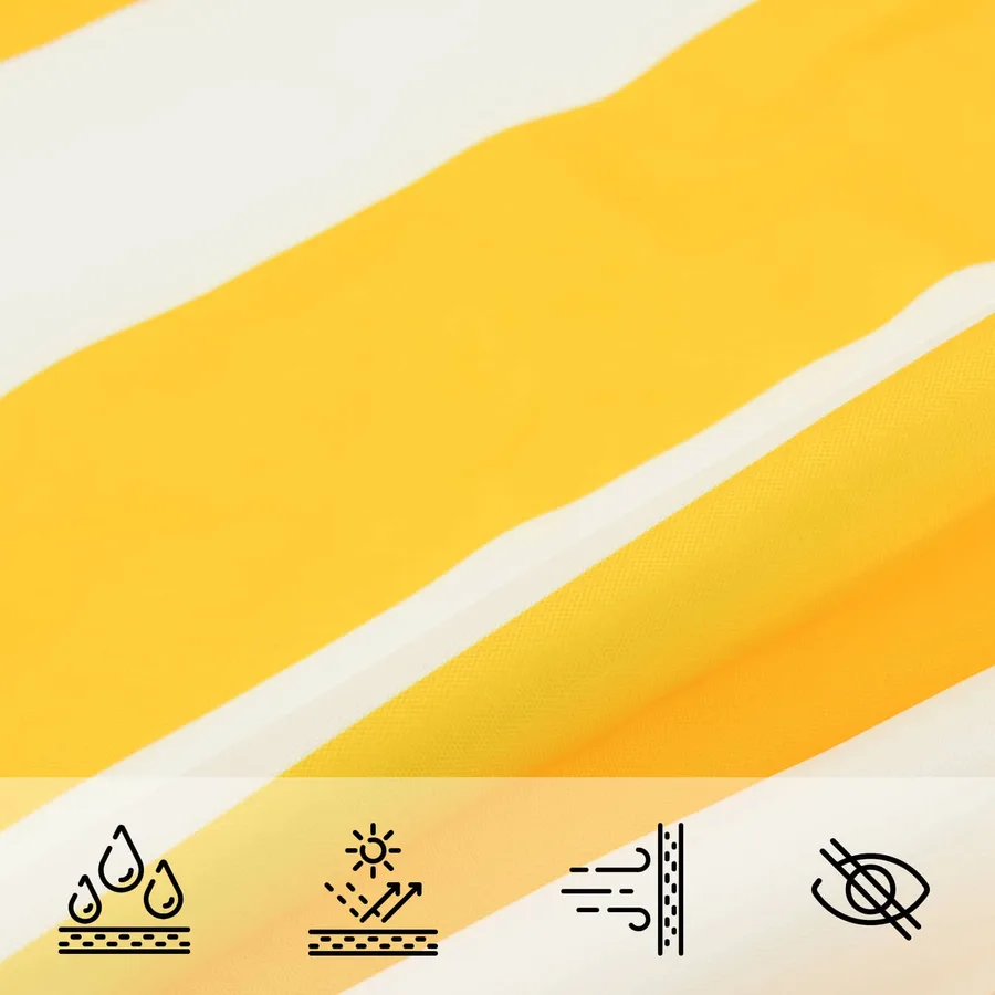 Voile d'ombre Jaune et blanc 8 x 6 m 100 % polyester Oxford - 6