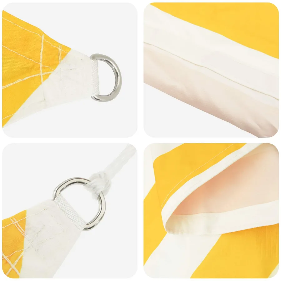 Voile d'ombre Jaune et blanc 6 x 6 m 100 % polyester Oxford - 4