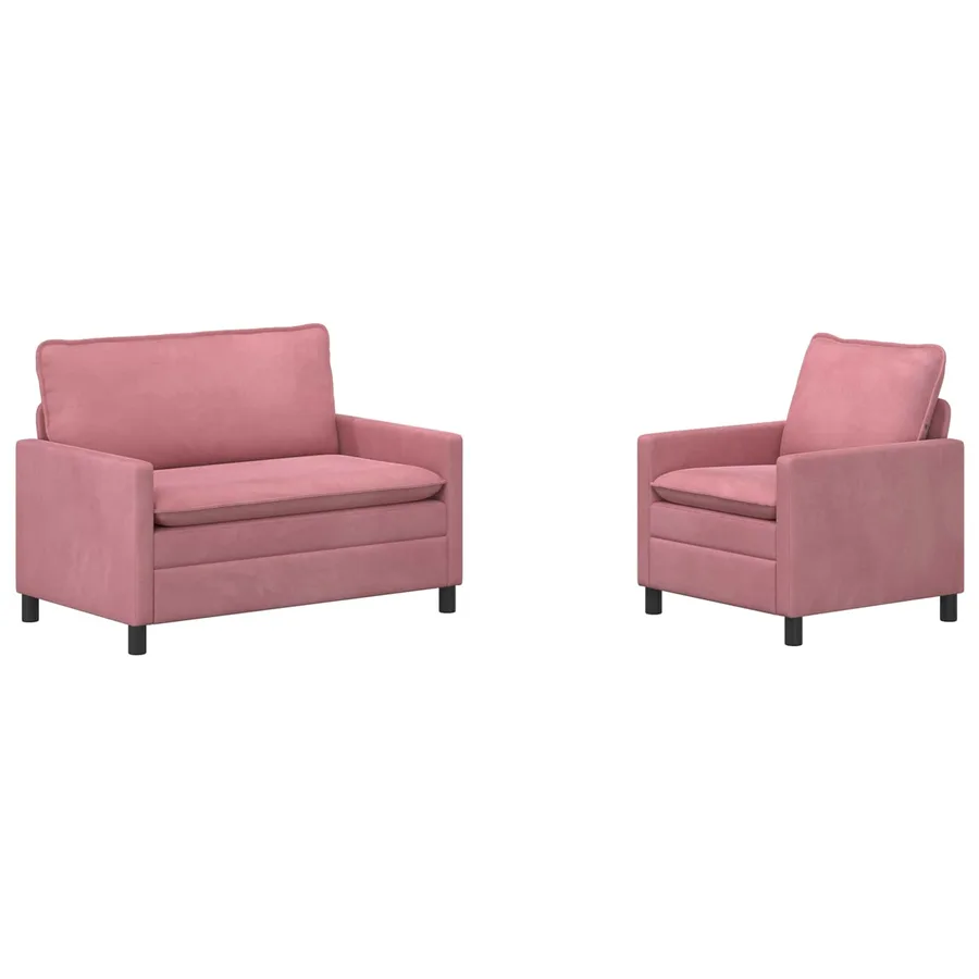 Ensemble de Canapés 2 pcs Rose Velours - 2