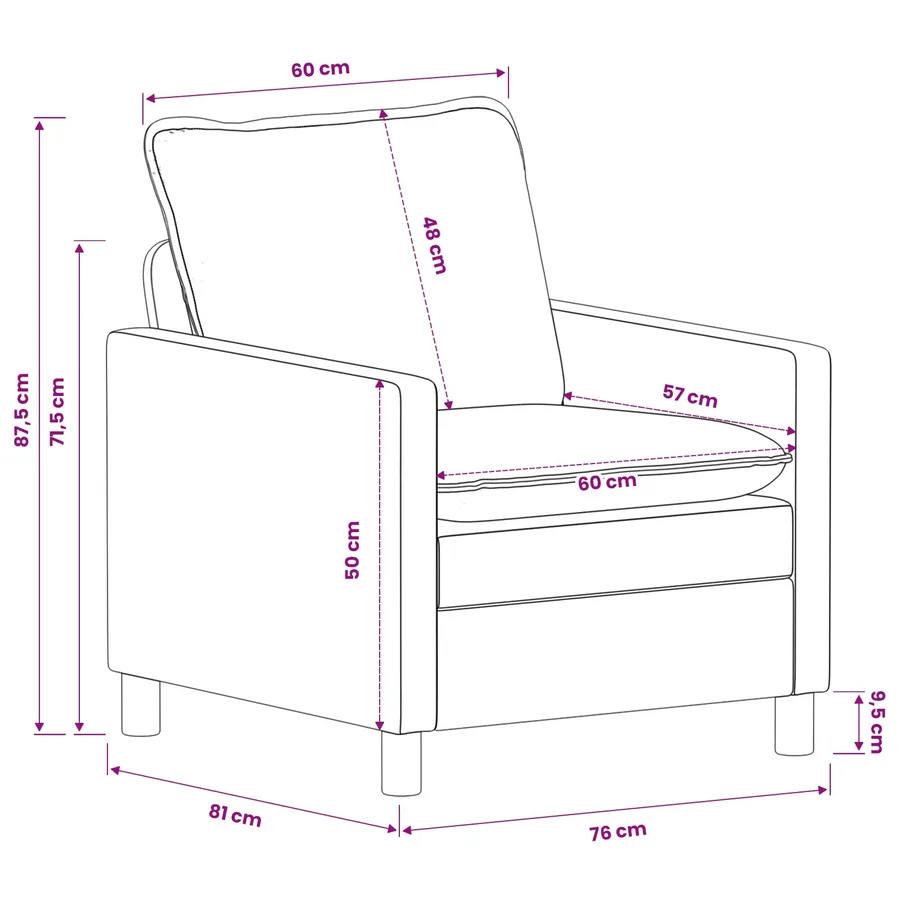 Canapé Crème 76 x 81 x 87,5 cm Polyester - 9