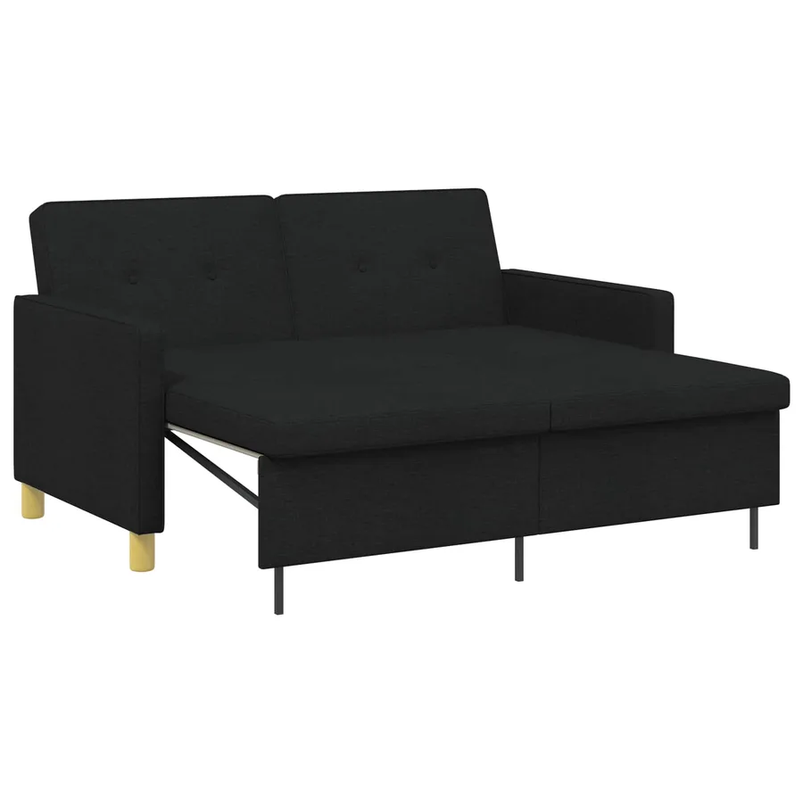 Canapé-lit escamotable Noir Tissu - 2