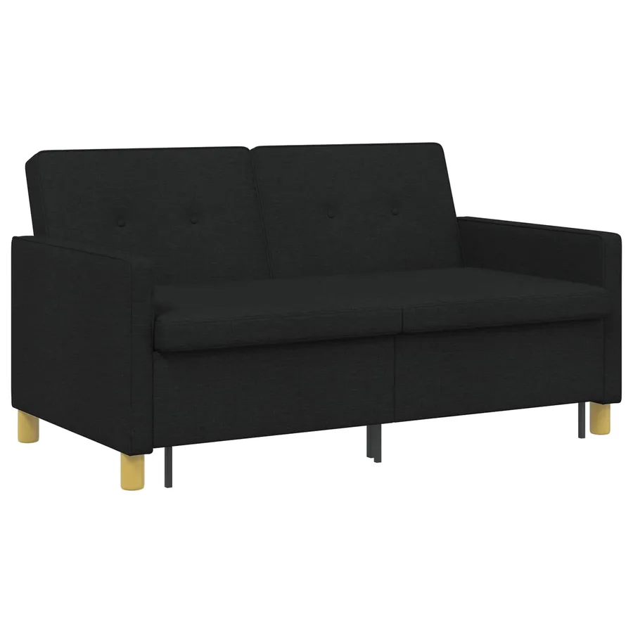 Canapé-lit escamotable Noir Tissu - 5