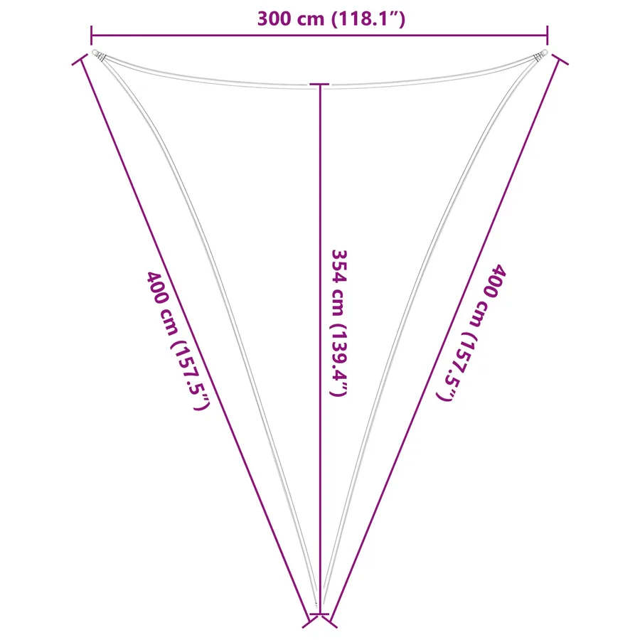 Voile d'ombre Gris clair et blanc 3 x 4 x 4 m - 8