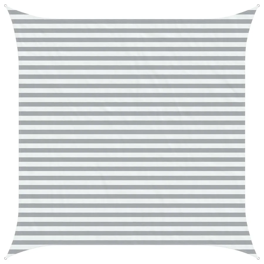 Voile d'ombre Gris clair et blanc 3,6 x 3,6 m - 2