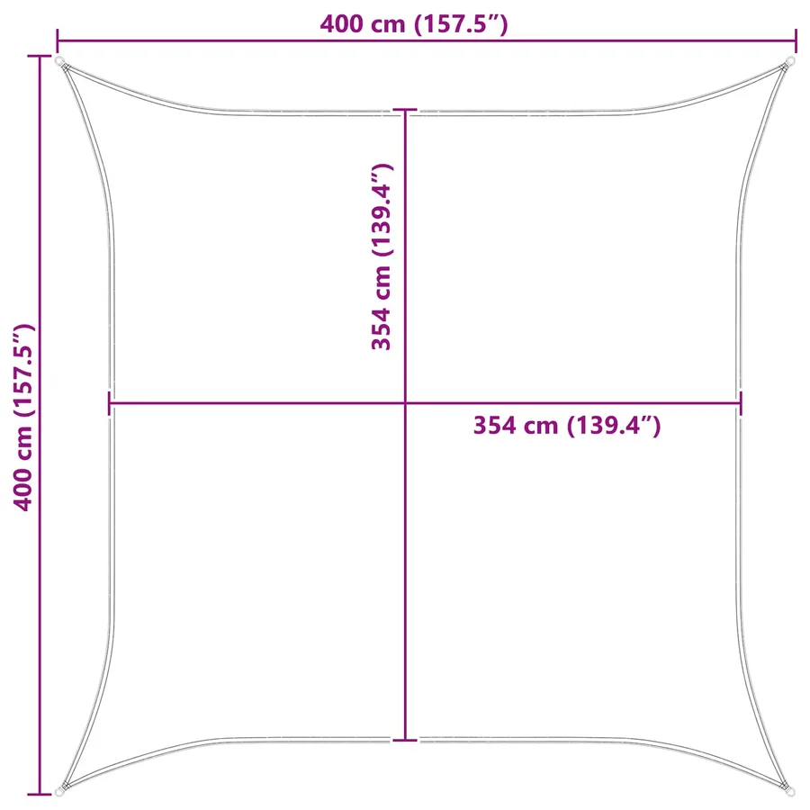 Voile d'ombre Jaune et blanc 4 x 4 m 100 % polyester Oxford - 8
