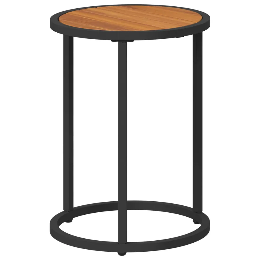 Ensemble de tables basses 2 pcs Naturel et noir 55 x 55 x 45 cm - 4