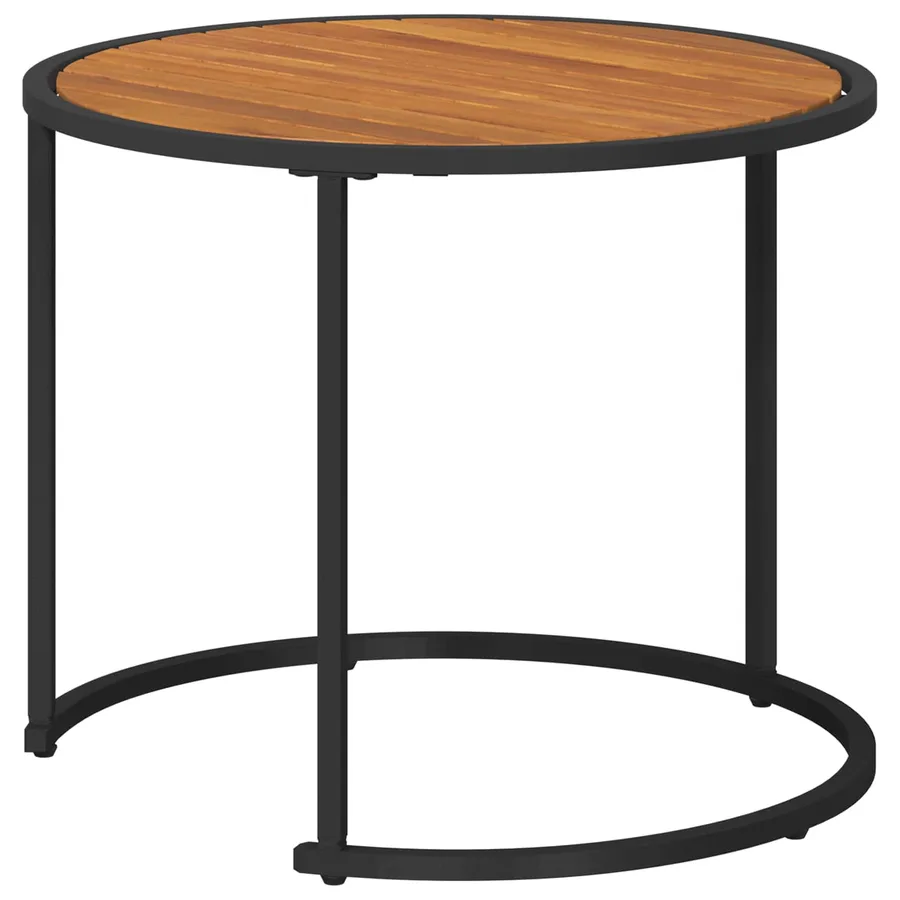 Ensemble de tables basses 2 pcs Naturel et noir 55 x 55 x 45 cm - 5