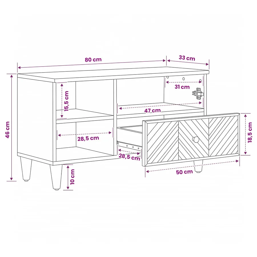 Armoires de rangement avec tiroir Marron 80 x 33,5 x 46 cm - 12