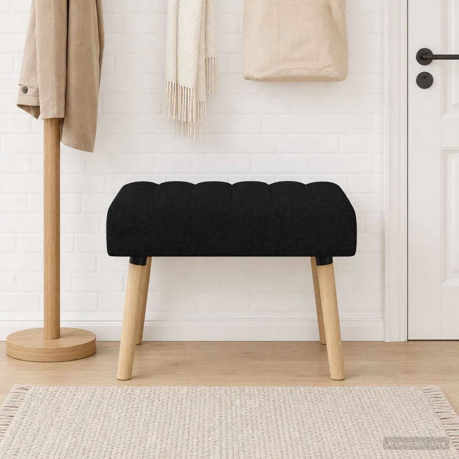 Banc capitonné canal Noir 60 x 40 x 45 cm Tissu - 4