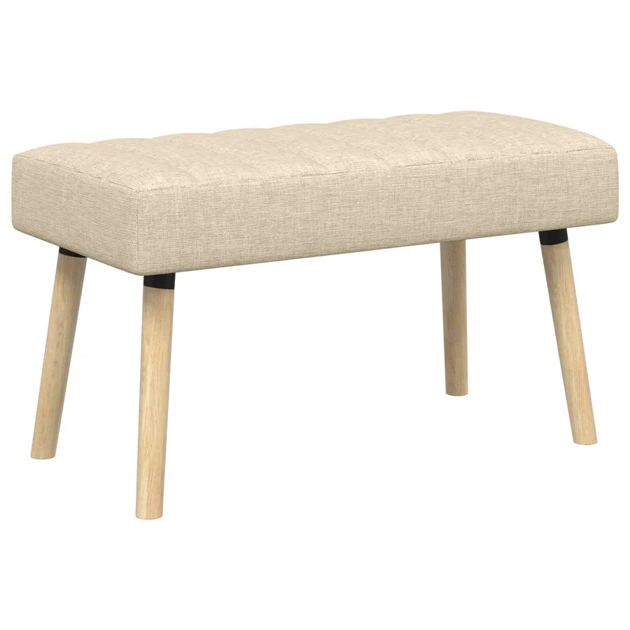 Banc capitonné canal Crème 80 x 40 x 46 cm Tissu - 2