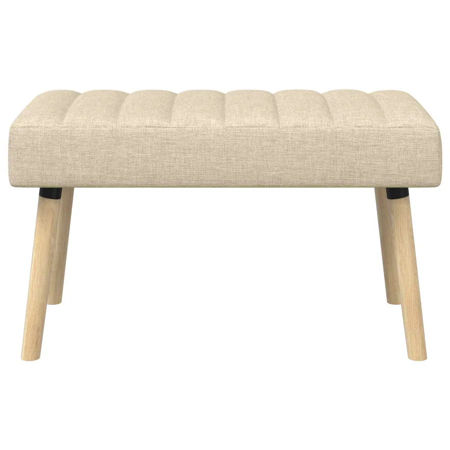 Banc capitonné canal Crème 80 x 40 x 46 cm Tissu - 5