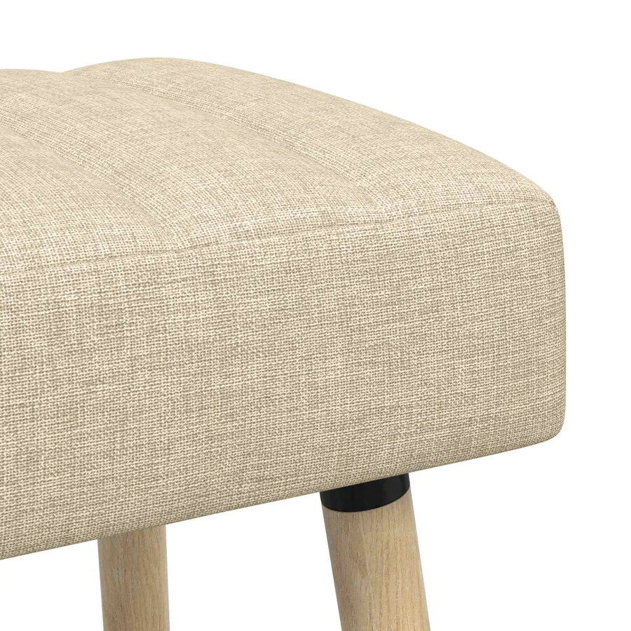Banc capitonné canal Crème 80 x 40 x 46 cm Tissu - 6